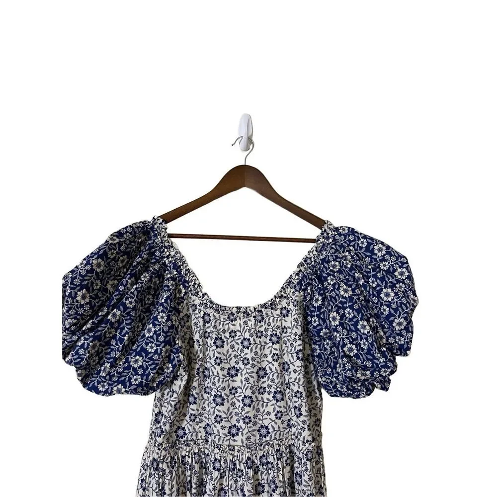 Doen Blue and White Floral Midi Dress - Picture 5 of 16